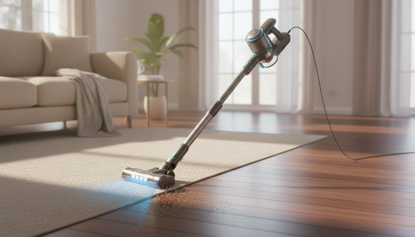 26Kpa Corded Stick Vacuum with LED Head: Carpet & Floors