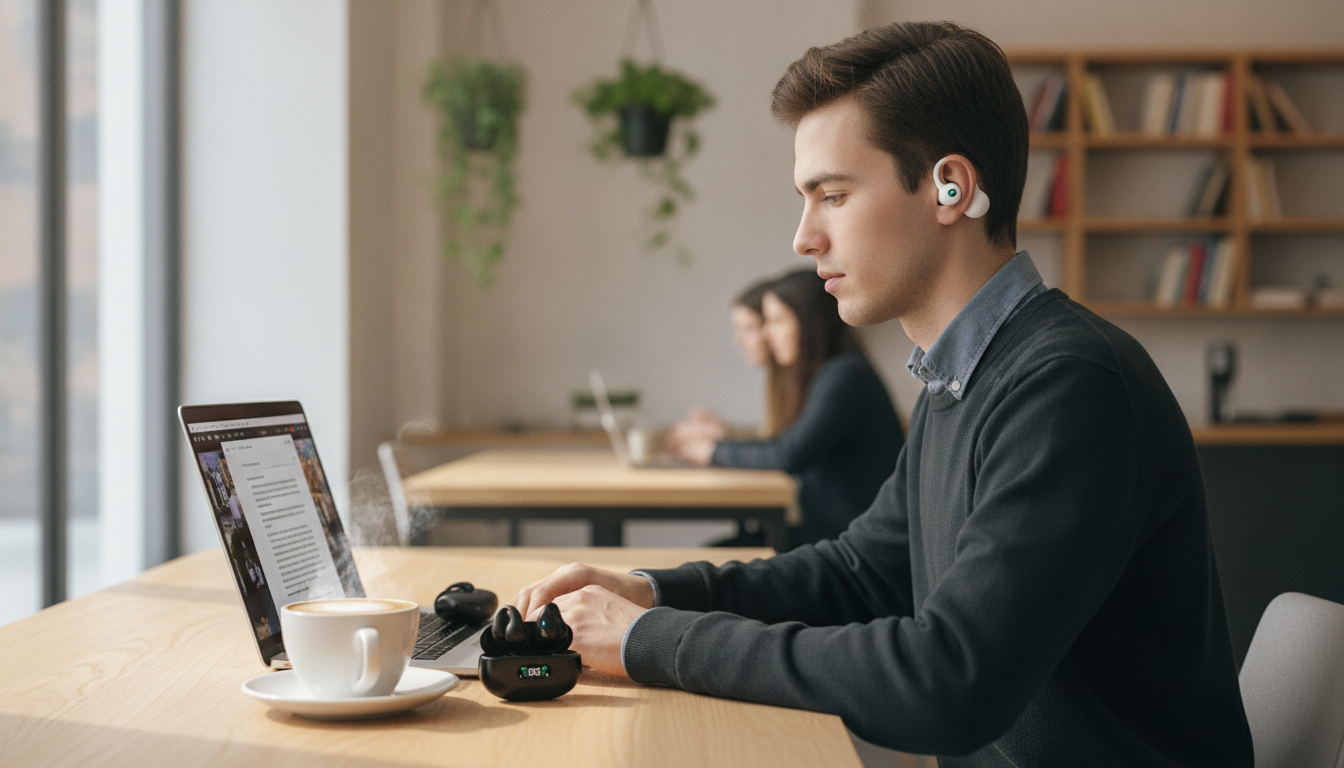 Open-Ear Bone Conduction Earphones: Bluetooth 5.3 Calls